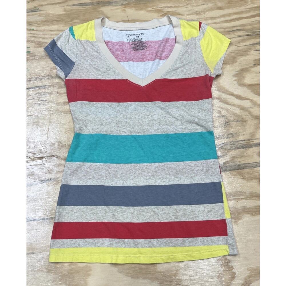 No Boundaries Juniors Y2K Retro Tank Top Striped Stretch Size Small Colorful